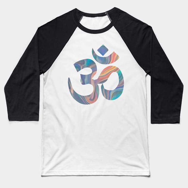 Oil Spill Om Baseball T-Shirt by JuliesDesigns